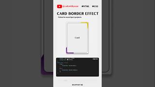 💥Card Border Effect using HTML & CSS — Modern UI Design Tutorial #dailyshorts #dailytips #codingtips