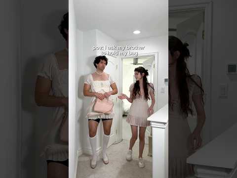 he did not want to do this😅    #comedy #brothers #sister #siblings #ootd #funny #relatable #shorts