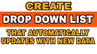 Drop Down List in Excel || Create A Drop Down List That Automatically Updates With New Data