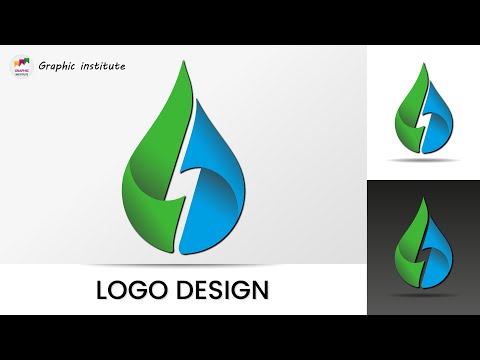 Green and blue logo design in adobe illustrator