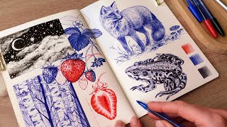 Relaxing drawing session for a stressed mind 🧠/ no music, no talking