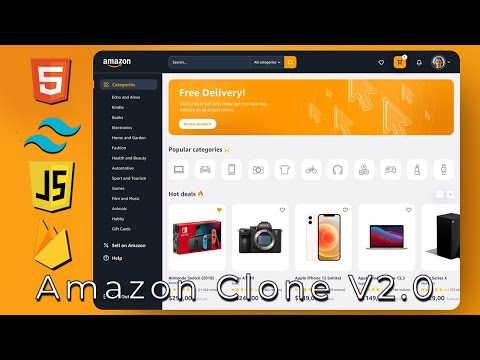 Amazon Clone V2.0 with HTML + JavaScript + Tailwind CSS & Firebase - Part 2