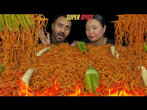 🔥 12X SUPER SPICY NISSIN NOODLES MUKBANG 🌶️ | EXTREME SPICY NOODLES|