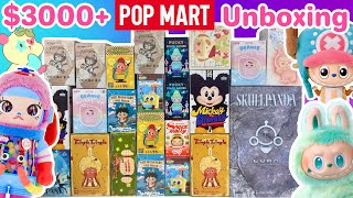$3000+ POP MART BLIND BOX UNBOXING!! *♡*LABUBU, SKULLPANDA, 1000% & MORE!!