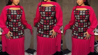 Beginners friendly- How to Cut a Simple fitted dress with a keyhole Neckline and pleats. 