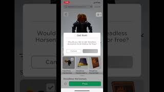 HEADLESS HORSEMAN IS FREE GET IT NOW #headlesshorseman #roblox