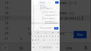 Java program to print pattern #javaprogramming #codingguru #youtubeshorts😎