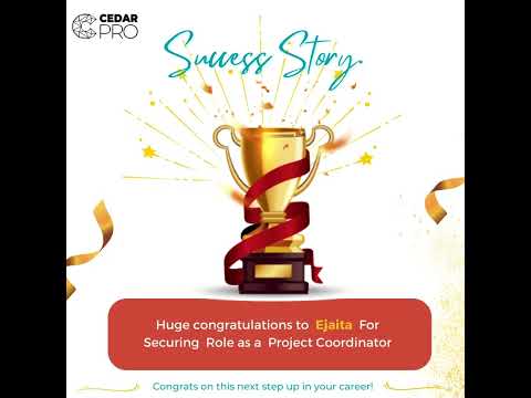 Huge congratulations to  Ejaita  For  Securing  Role as a  Project Coordinator
