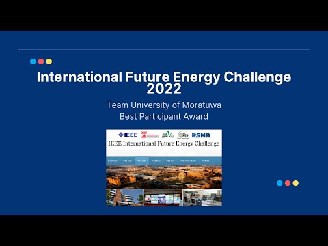Team University of Moratuwa - Final Submission for the IEEE International Future Energy Challenge