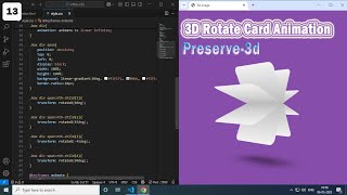 Css 3D Card Rotate Animation | Transform style-Preserve-3d use css style | Html & Css for Beginers.