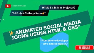 “CSS Hover Effects Project – Social Media Icons Animation | HTML CSS Mini Project #2/50”
