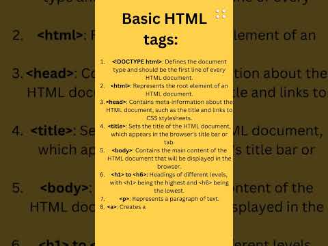 HTML basic tags #basicprogramming #coding #cprogramming #beginnercoding Html