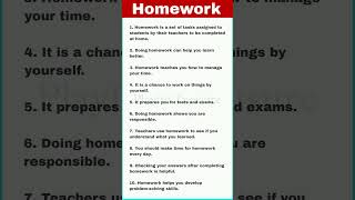 10 Lines Essay On Homework | Easy Lines On Homework