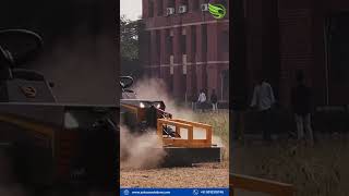 Electric tractor with single blade lawn mower  #tractor #farmequipment