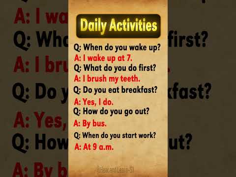 Daily Activities in English | Speak English Easily with Simple Questions & Answers #english #shorts