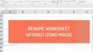 How To Rename Worksheet In Excel