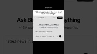 "Code smarter, not harder! | #BlackboxAI #AIDeveloperTools  #AIGrowthZone #CodingWithAI