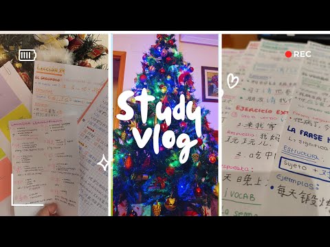 Study Mandarin Chinese and Korean with me 🎄✨, Christmas edition with free resources! 📚