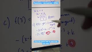 Q9(c) - Functions - Derivatives