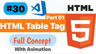 Html Table Tag create a table in html | web development full course | web development Tutorial #30