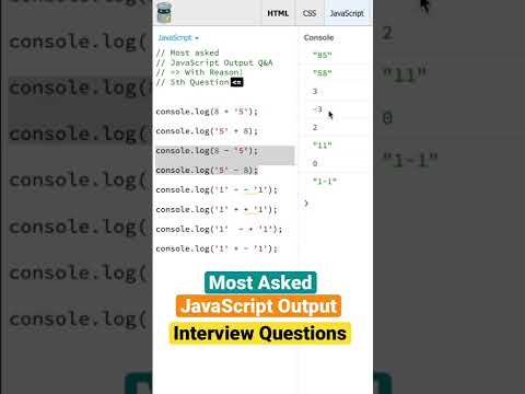 (Q-5) Most Asked JavaScript Output Interview Questions #interview #frontend #react #reactnative