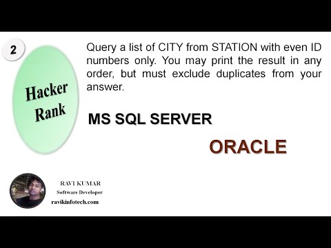 #2 Get City Only Even ID || Hacker Rank Solving Query