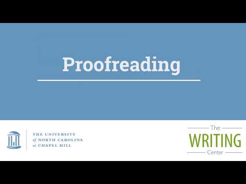 Proofreading - UNC Writing Center