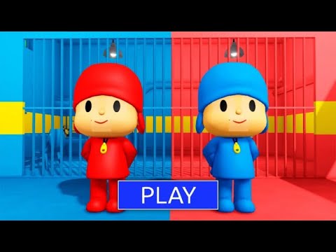 Pocoyo escapes from the Pocoyo and Friends prison #roblox #obby