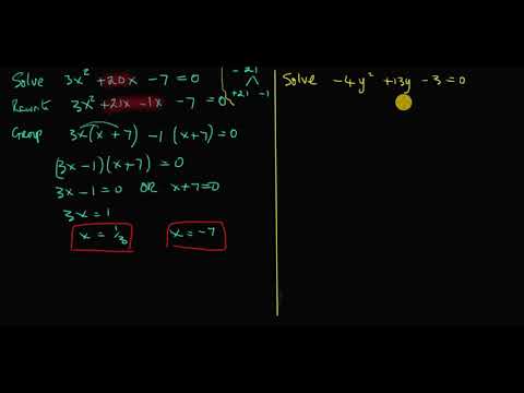 Solve Quadratic Equations Trinomials ax^2