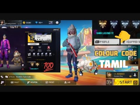 free fire 🔥 new session 😍 profile colour codes in tamil #ff#colour#code#in#tamil