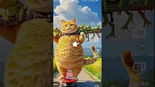 Funny Cat Play with frog#catboss #funnycatvideos #petdrama #relatablecat #shorts #meowattitude