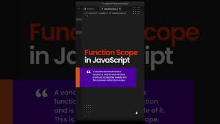 Understanding JavaScript Variable Scopes in 60 Seconds!@longswitchjsacademy #learnwebdev #javascript