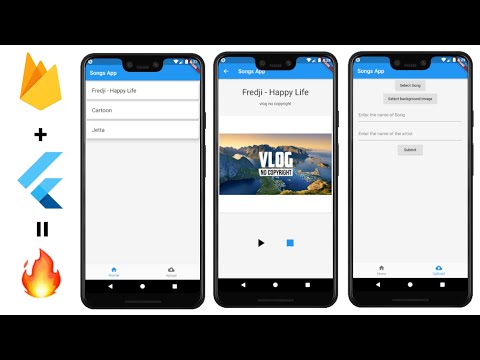 Create Music Player app in flutter using Firebase (Cloud_firestore and firebase_storage ) package.