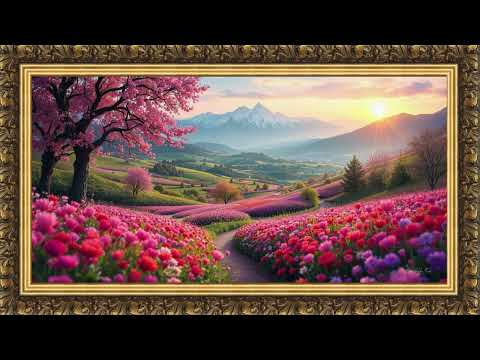 Ultimate 4K TV Art Wallpaper | Dreamy Mountain Sunset | Perfect Living Room Ambiance 2024
