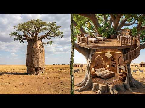 Building a LUXURY House INSIDE a Living Baobab Tree in Africa!