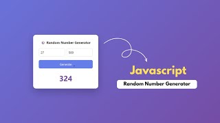 Random Number Generator Using JavaScript | Modern UI Mini Project (HTML CSS JS)