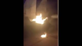 🇺🇦🇷🇺 Ukrainian GUR Sabotage Caught on Video: Su-27 Burn Attempt at Russian Airfield