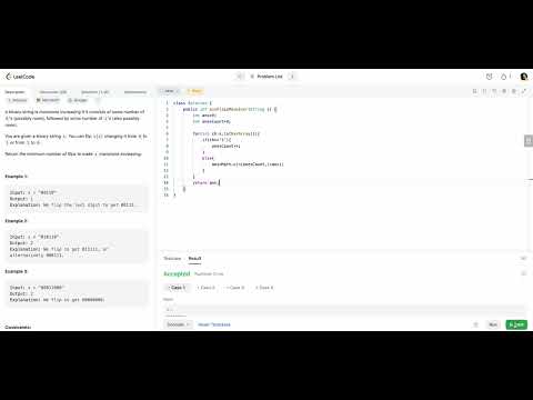 Flip String to Monotone Increasing || Leetcode 926 || Easy Explanation