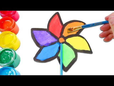 Learn Colors of the Rainbow While Painting a Color Wheel, Pinwheel, & More for Kids!