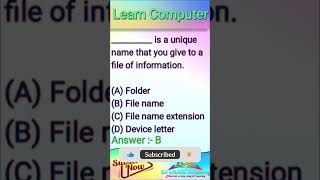 🔥 Computer MCQ's / for all competitive  #computer #Shorts #trending #viral #short