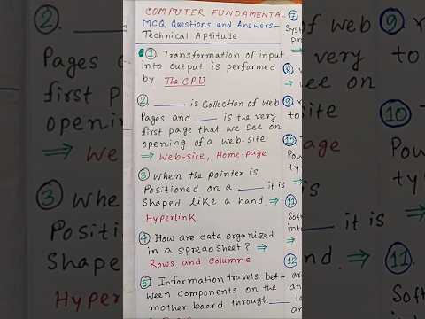 Computer Fundamental Questions and Answers - Technical Aptitude l Computer Awareness l #computergk