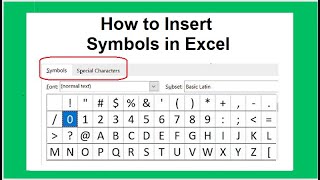 How to Insert Symbols in Excel