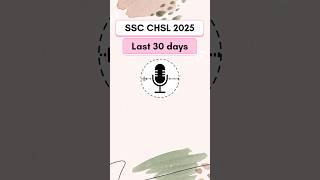 SSC CHSL 2025 pre - Last 30 days preparation strategy #ssc #sscchsl #sscchsl2025