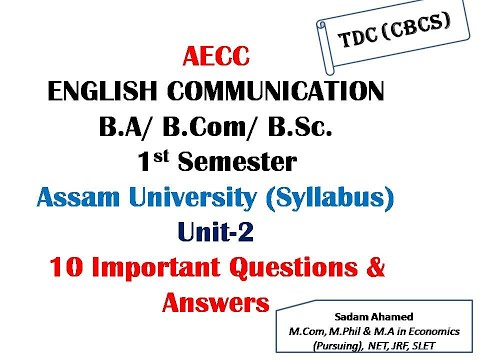 AECC  English Communication Notes  || Unit 2