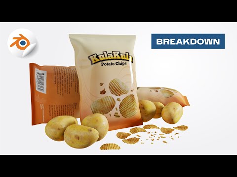 How To Create A Potato Chips Brand Animation In Blender - Breakdown Video