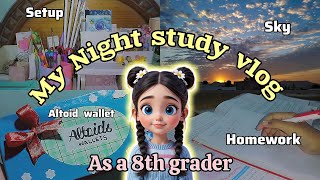 My cozy night study routine🌃📚 | Productive study vlog🌙 | 