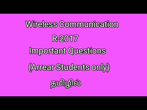Wireless communication important questions