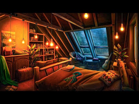 Cozy Loft Thunderstorm Ambience 🌩️ Indoor Rain Sounds for Sleep & Relaxation 😌 10 Hours