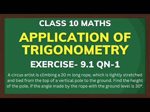 Application of trigonometry class 10 exercise 9.1 Q1 | Class 10 Trigonometry | Studywood