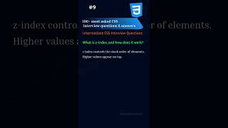 🎯100+ Most Asked CSS  Interview Q & A || What is z-index, and how does it work?